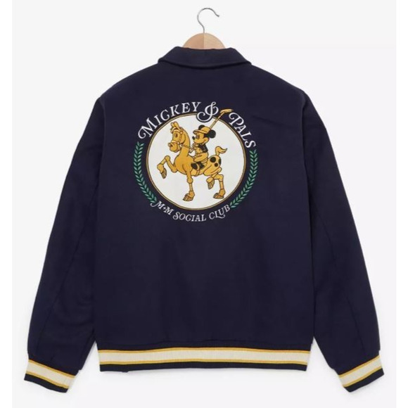 Rare Unisex Disney Mickey Mouse Country Club Blue Varsity Jacket Size Large New - Picture 2 of 8